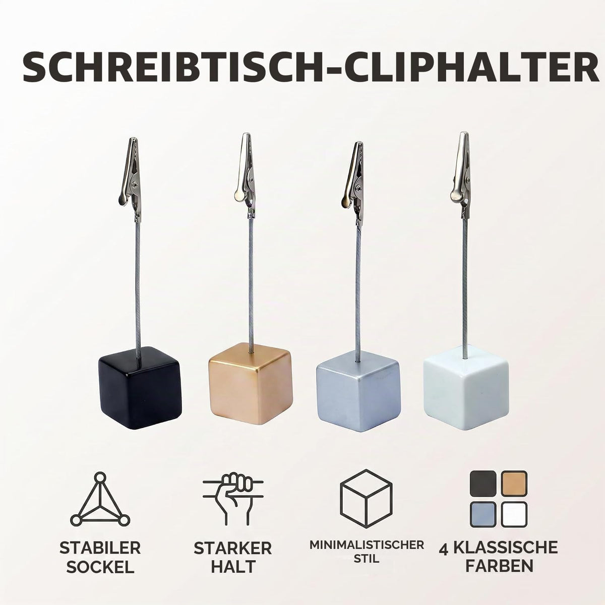 4 Stück 4 Farben Memo-Cliphalter Ständer mit Krokodilverschluss für Bilder, Karten, Papier, Notizklammer für Büro, Zuhause, Papierständer für Schreibtisch, Büro, Memo-Halter, Memo-Halter