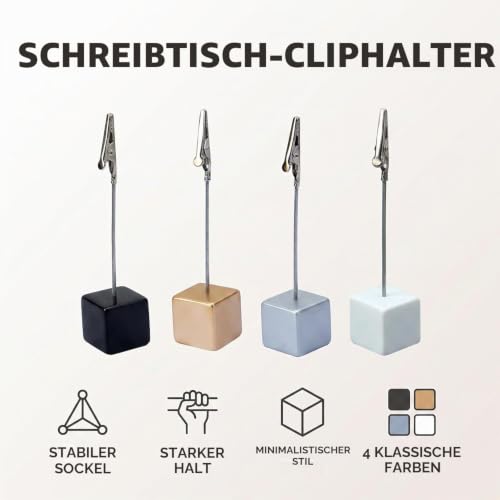 4 Stück 4 Farben Memo-Cliphalter Ständer mit Krokodilverschluss für Bilder, Karten, Papier, Notizklammer für Büro, Zuhause, Papierständer für Schreibtisch, Büro, Memo-Halter, Memo-Halter