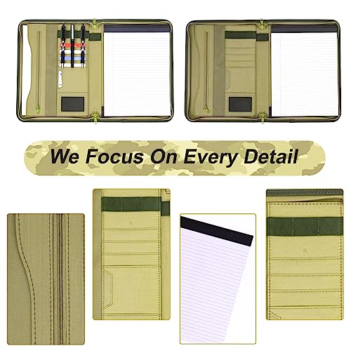 Army OCP Militär-Notizbuchordner mit Reißverschluss, Padfolio-Organizer und taktischer Notizbuchhülle für A4-Ordner, großer OCP-Ordner, Planer für Herren, taktischer Ordner, Organizer, Militärordner