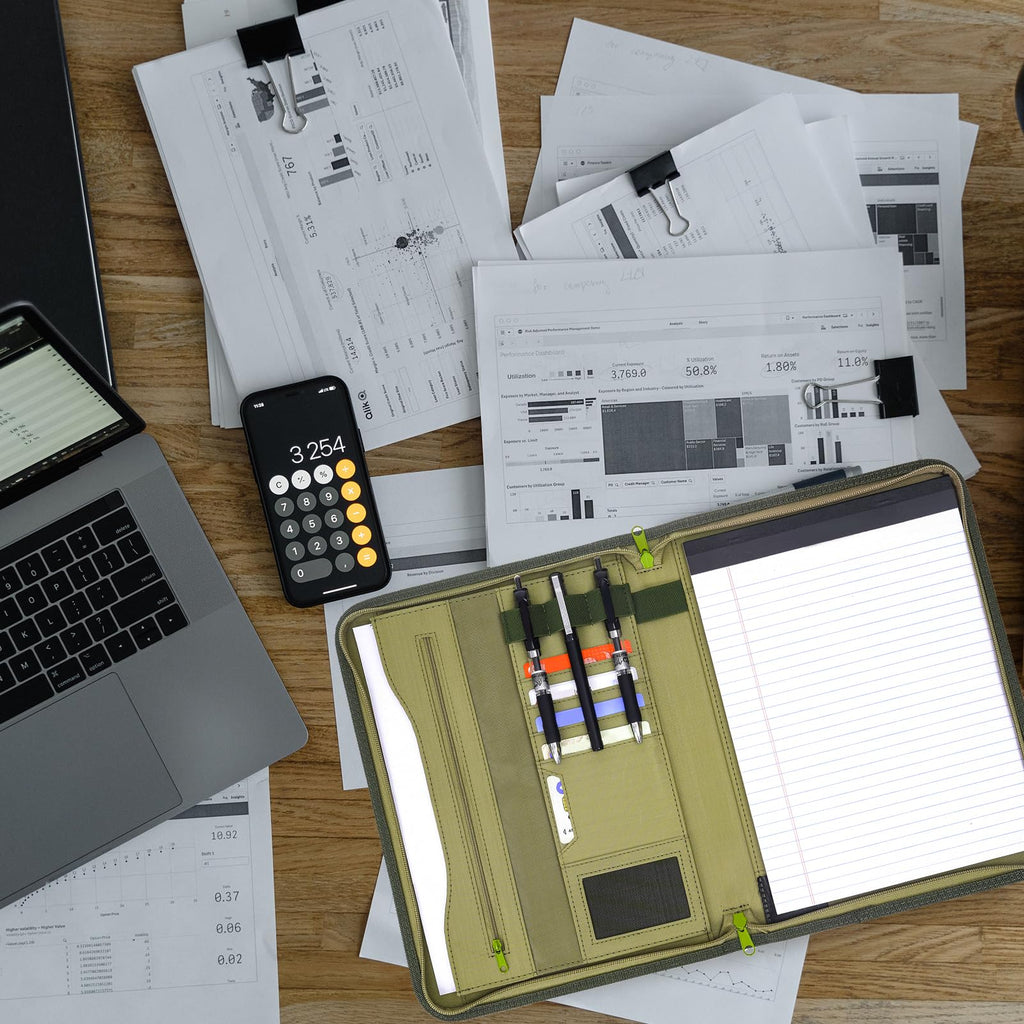 Army OCP Militär-Notizbuchordner mit Reißverschluss, Padfolio-Organizer und taktischer Notizbuchhülle für A4-Ordner, großer OCP-Ordner, Planer für Herren, taktischer Ordner, Organizer, Militärordner