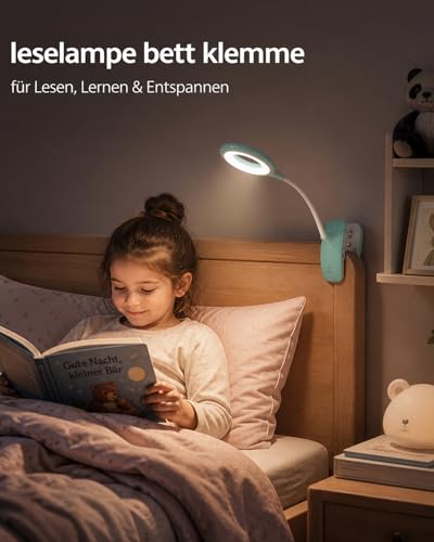 Leselampe Kinder, 3 Lichtfarben Dimmbar