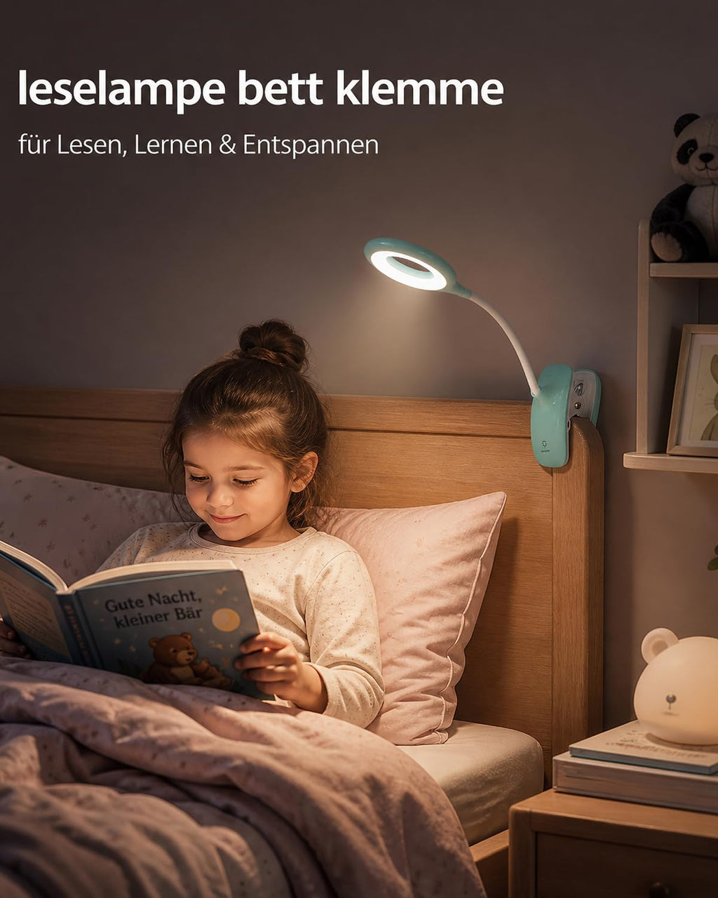 Leselampe Kinder, 3 Lichtfarben Dimmbar