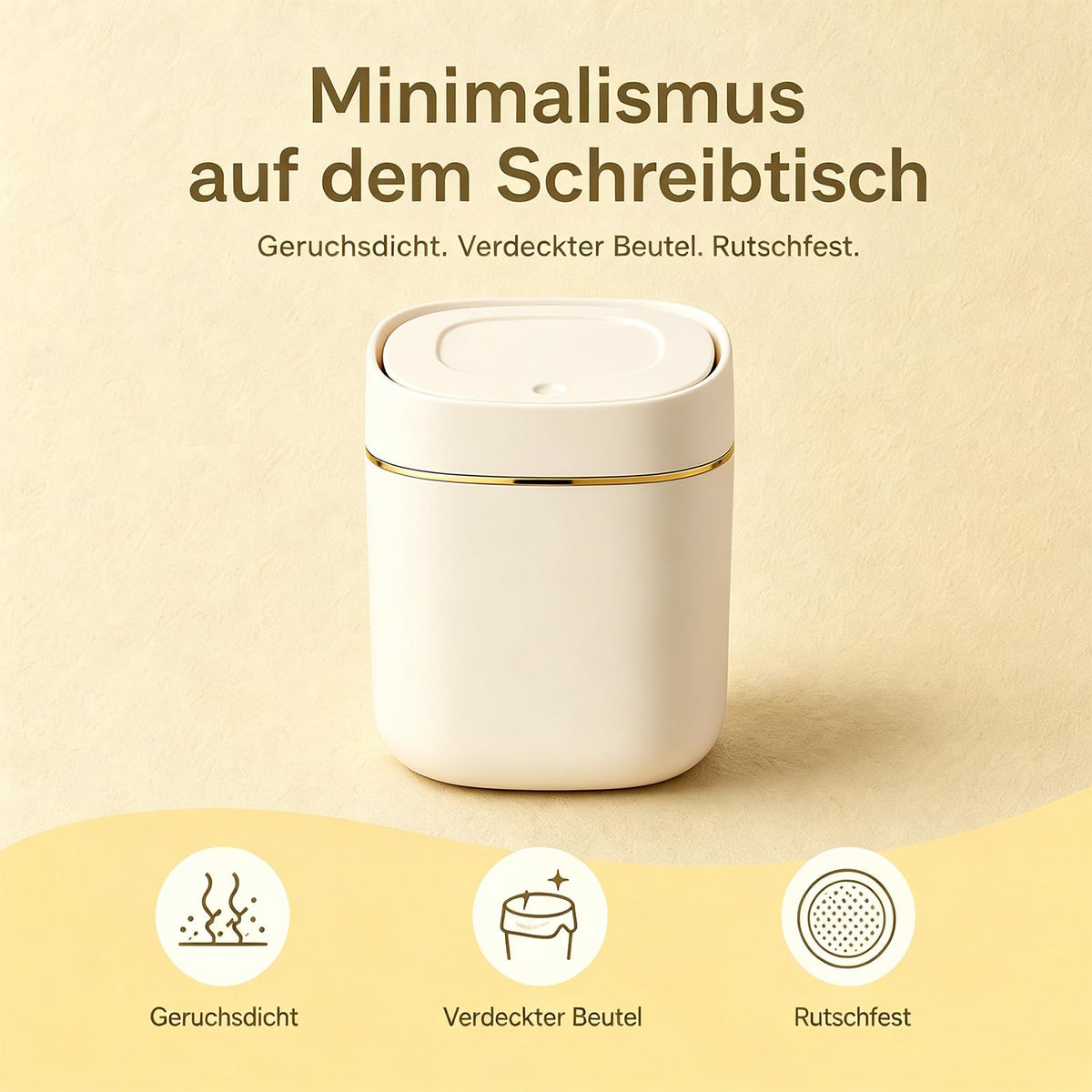 2 Stücke Tischmülleimer mit Deckel Set Tischabfalleimer Müllsäcke Kosmetik