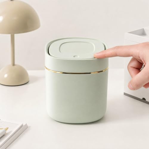 2 Stücke Tischmülleimer mit Deckel Set Tischabfalleimer Müllsäcke Kosmetik