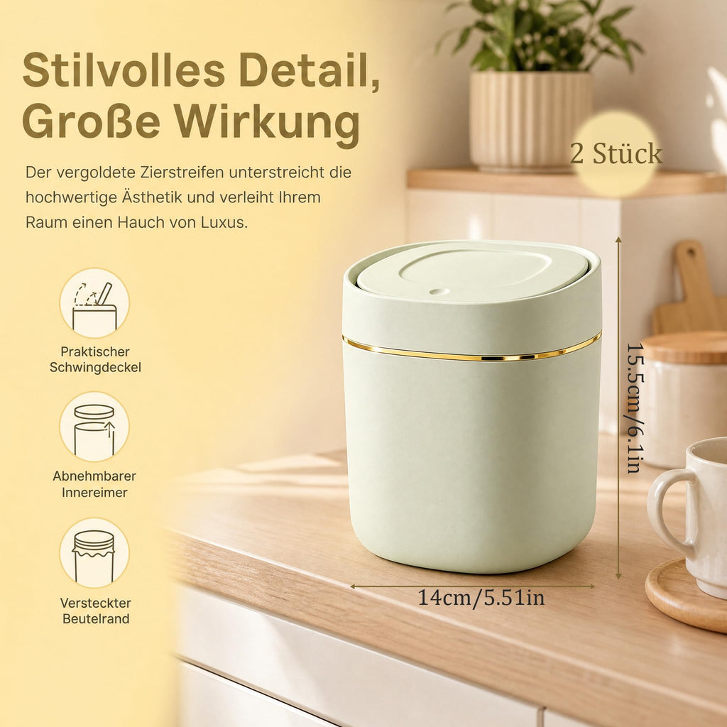 2 Stücke Tischmülleimer mit Deckel Set Tischabfalleimer Müllsäcke Kosmetik
