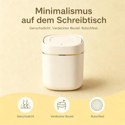 2 Stücke Tischmülleimer mit Deckel Set Tischabfalleimer Müllsäcke Kosmetik