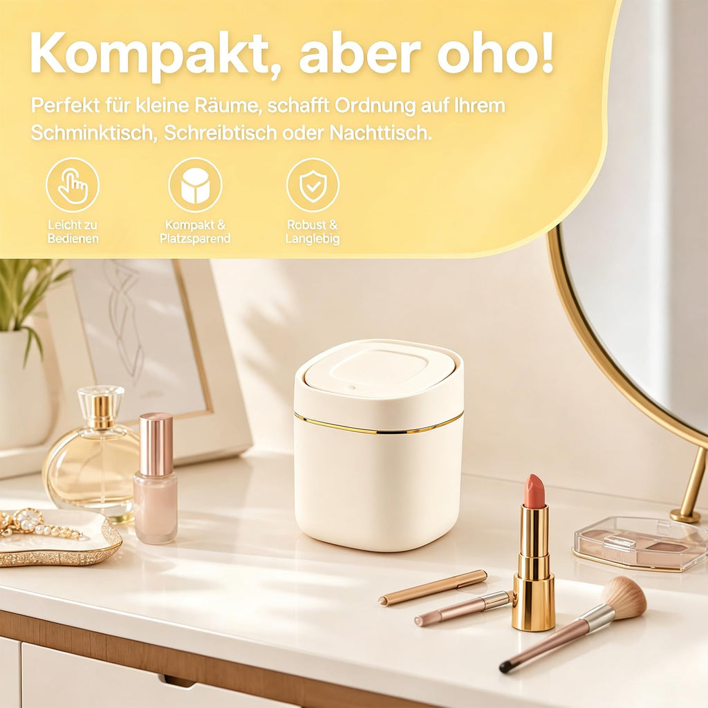 2 Stücke Tischmülleimer mit Deckel Set Tischabfalleimer Müllsäcke Kosmetik
