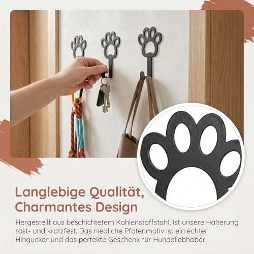 Hundegarderobe, 4er Set Hundeleinen Halterung(9.8 × 7 cm)