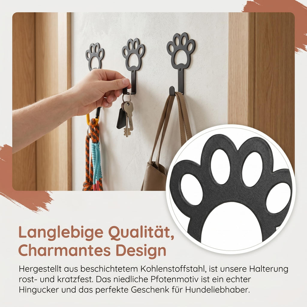 Hundegarderobe, 4er Set Hundeleinen Halterung(9.8 × 7 cm)
