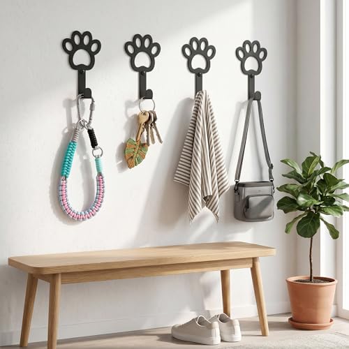 Hundegarderobe, 4er Set Hundeleinen Halterung(9.8 × 7 cm)