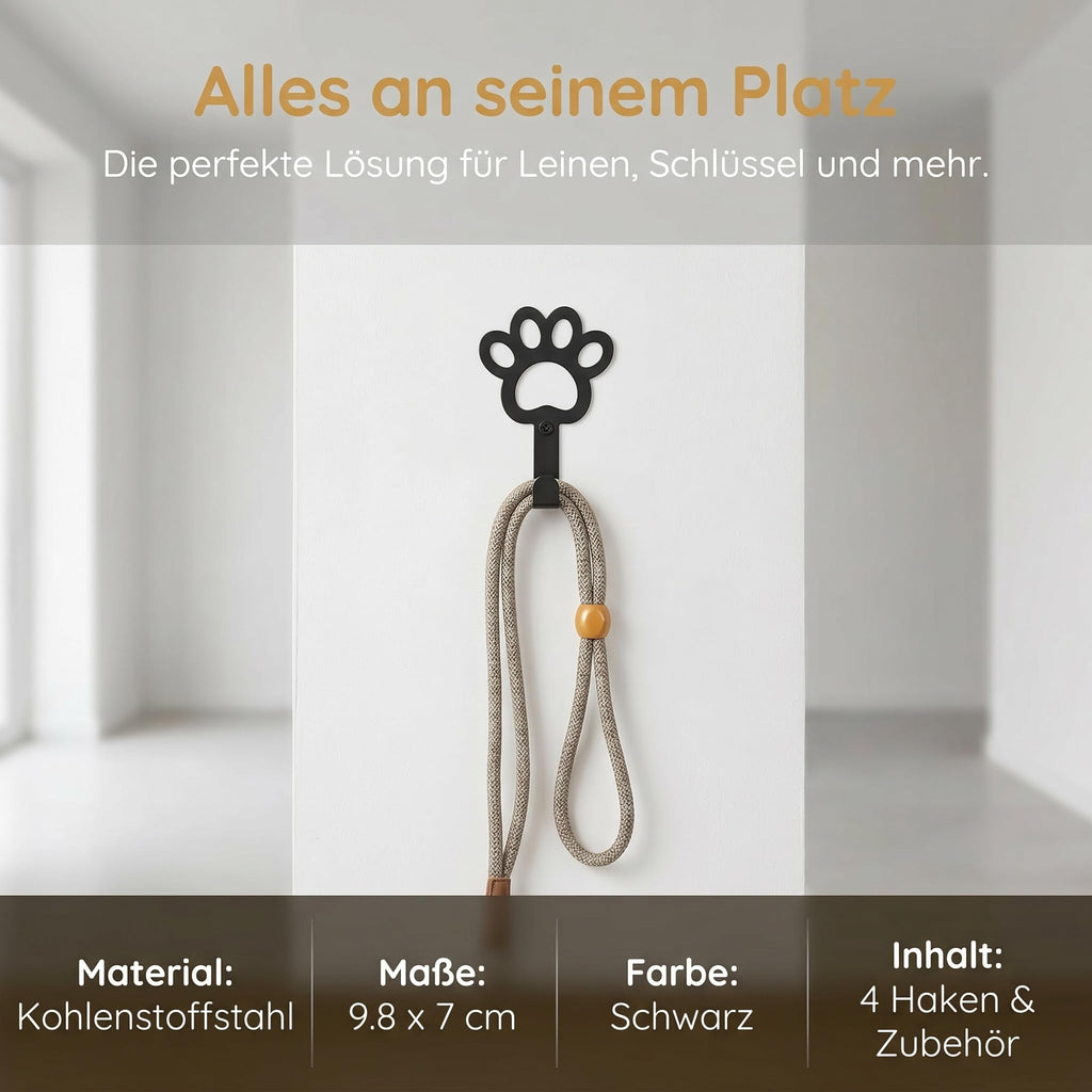 Hundegarderobe, 4er Set Hundeleinen Halterung(9.8 × 7 cm)