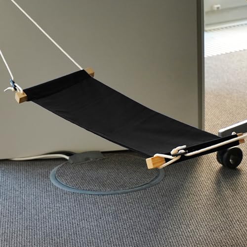 höhenverstellbare Hängematte für den Schreibtisch oder das Büro - Fußhängematte für eine bessere Entspannung (Schwarz)