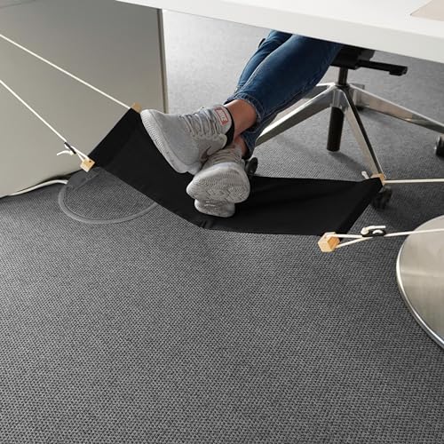 höhenverstellbare Hängematte für den Schreibtisch oder das Büro - Fußhängematte für eine bessere Entspannung (Schwarz)