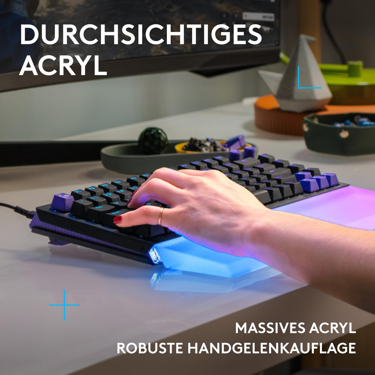 Logitech G G512 X PALM REST 98, LIGHTSYNC RGB Acryl-Handballenauflage