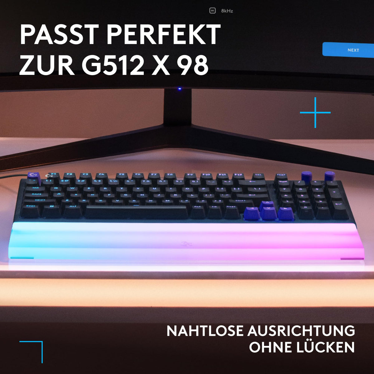 Logitech G G512 X PALM REST 98, LIGHTSYNC RGB Acryl-Handballenauflage