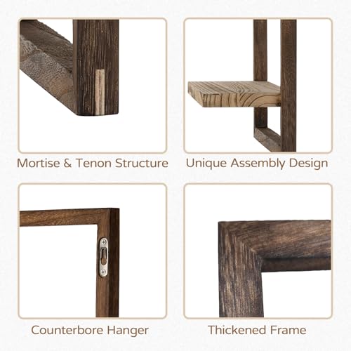 Wandregal Holz Rustikal Wanddeko Quadratische Schweberegale