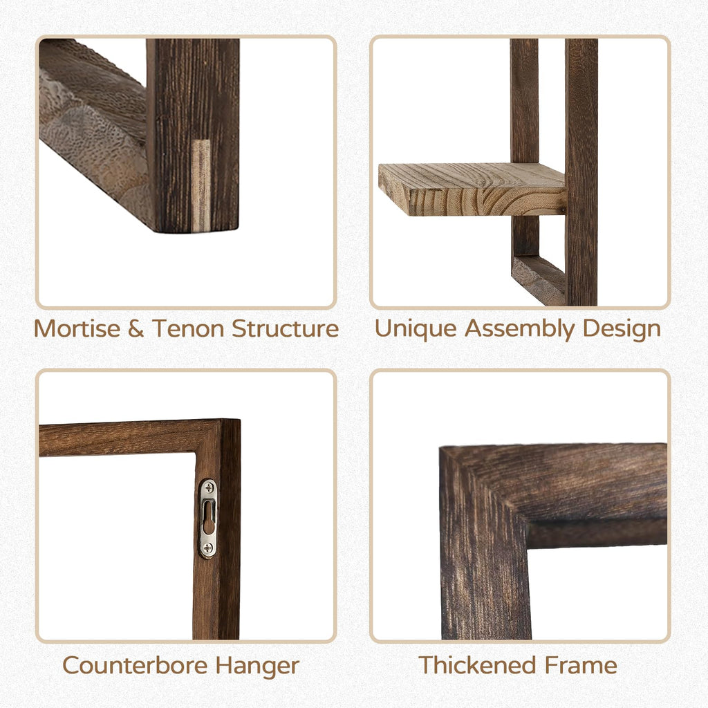 Wandregal Holz Rustikal Wanddeko Quadratische Schweberegale