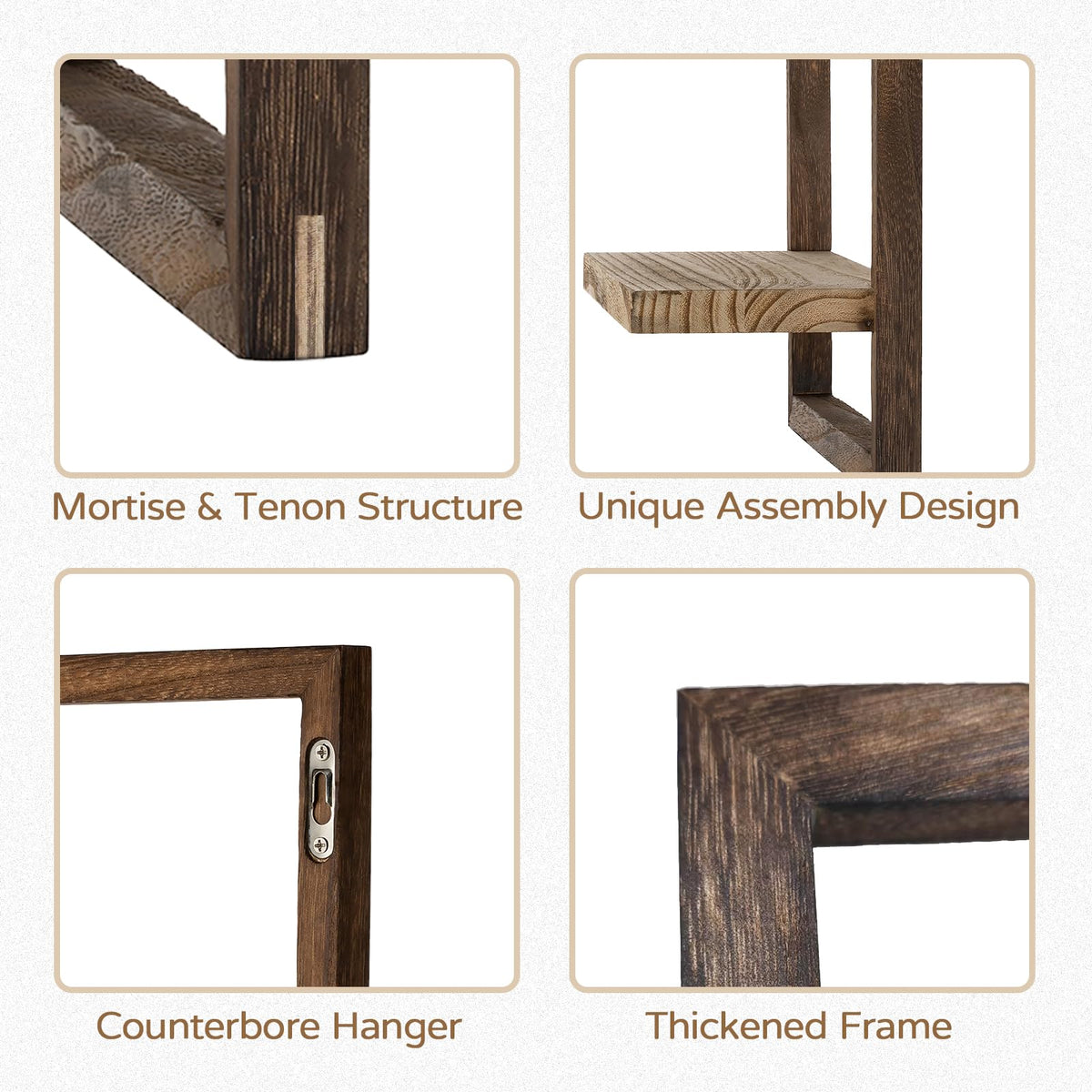 Wandregal Holz Rustikal Wanddeko Quadratische Schweberegale