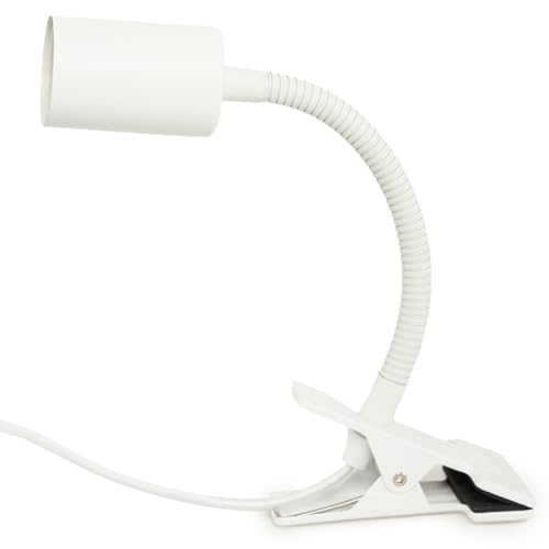 Pianta Pflanzenlampe Clip-On Fassung – 360° Schwanenhals, stabiler Clip für Pflanzenbeleuchtung. Mit Regalhalterung, Tischstecker, LED Clip-On. Perfekt für Schreibtische, Regale & Zimmerpflanzen.