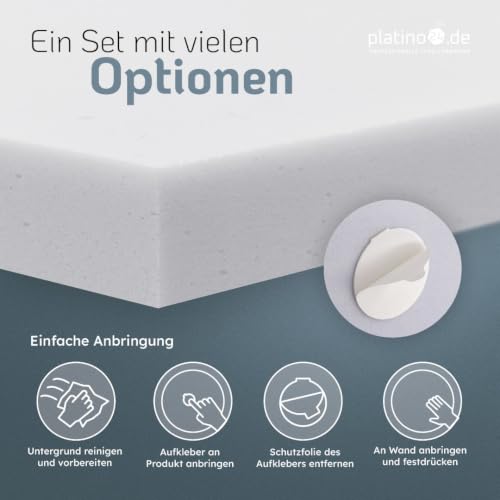 platino24 Schallabsorber rund – Wand und Decke – 55x5cm – Hellgrau