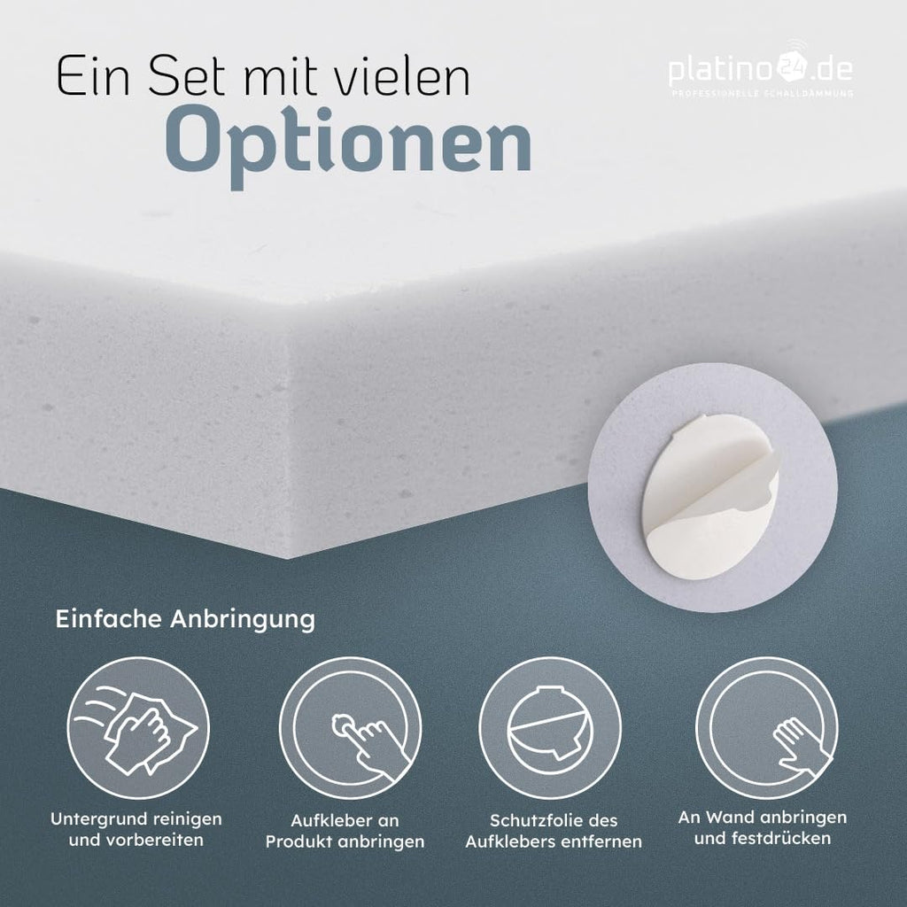 platino24 Schallabsorber rund – Wand und Decke – 55x5cm – Hellgrau