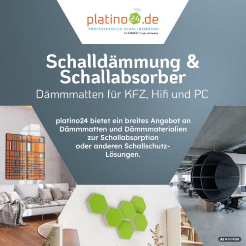 platino24 Schallabsorber rund – Wand und Decke – 55x5cm – Hellgrau