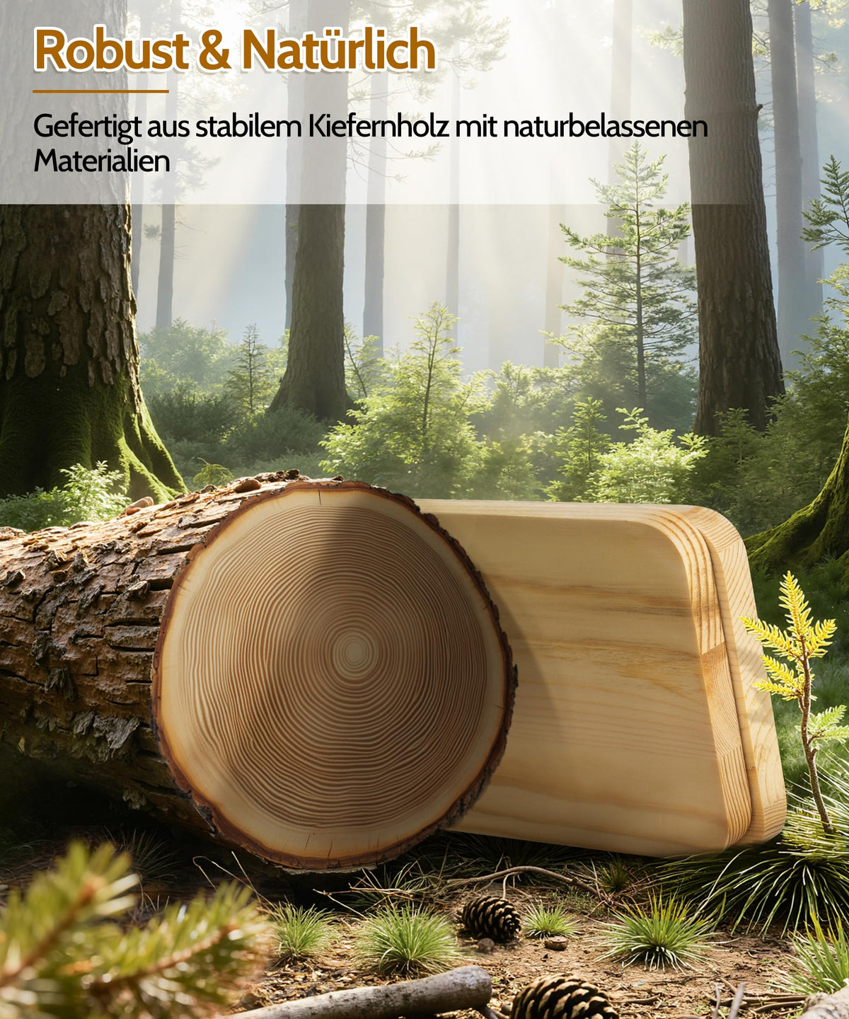 SUMGAR Wandregal Holz, Dekoratives Hängeregal Mit 3 Ablagen, 50 X 58 cm