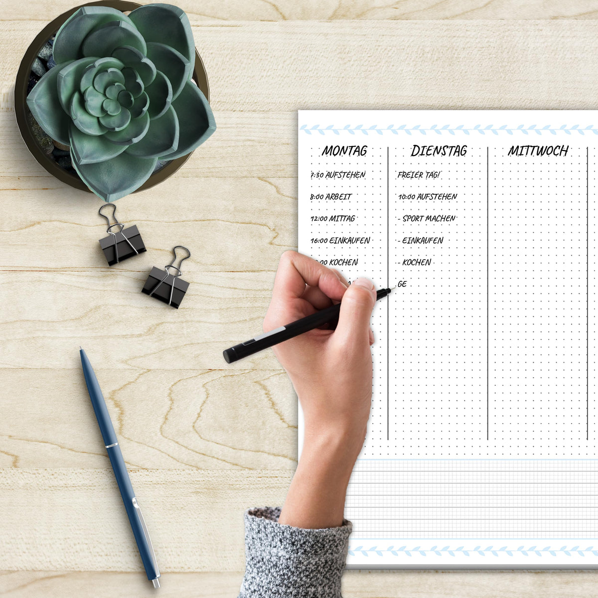 Sophies Kartenwelt Schreibtischunterlage A3 Papier mit To-Do-Liste Kalender