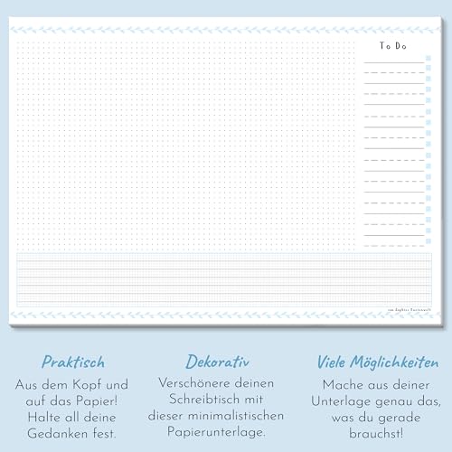 Sophies Kartenwelt Schreibtischunterlage A3 Papier mit To-Do-Liste Kalender