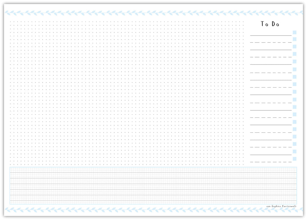 Sophies Kartenwelt Schreibtischunterlage A3 Papier mit To-Do-Liste Kalender