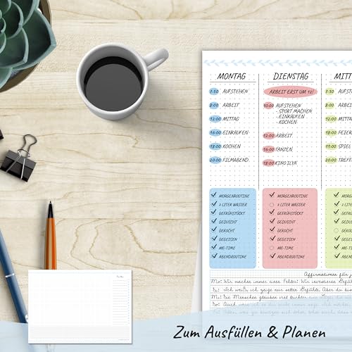 Sophies Kartenwelt Schreibtischunterlage A3 Papier mit To-Do-Liste Kalender