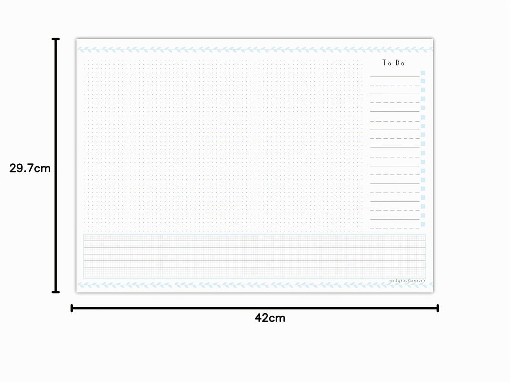 Sophies Kartenwelt Schreibtischunterlage A3 Papier mit To-Do-Liste Kalender