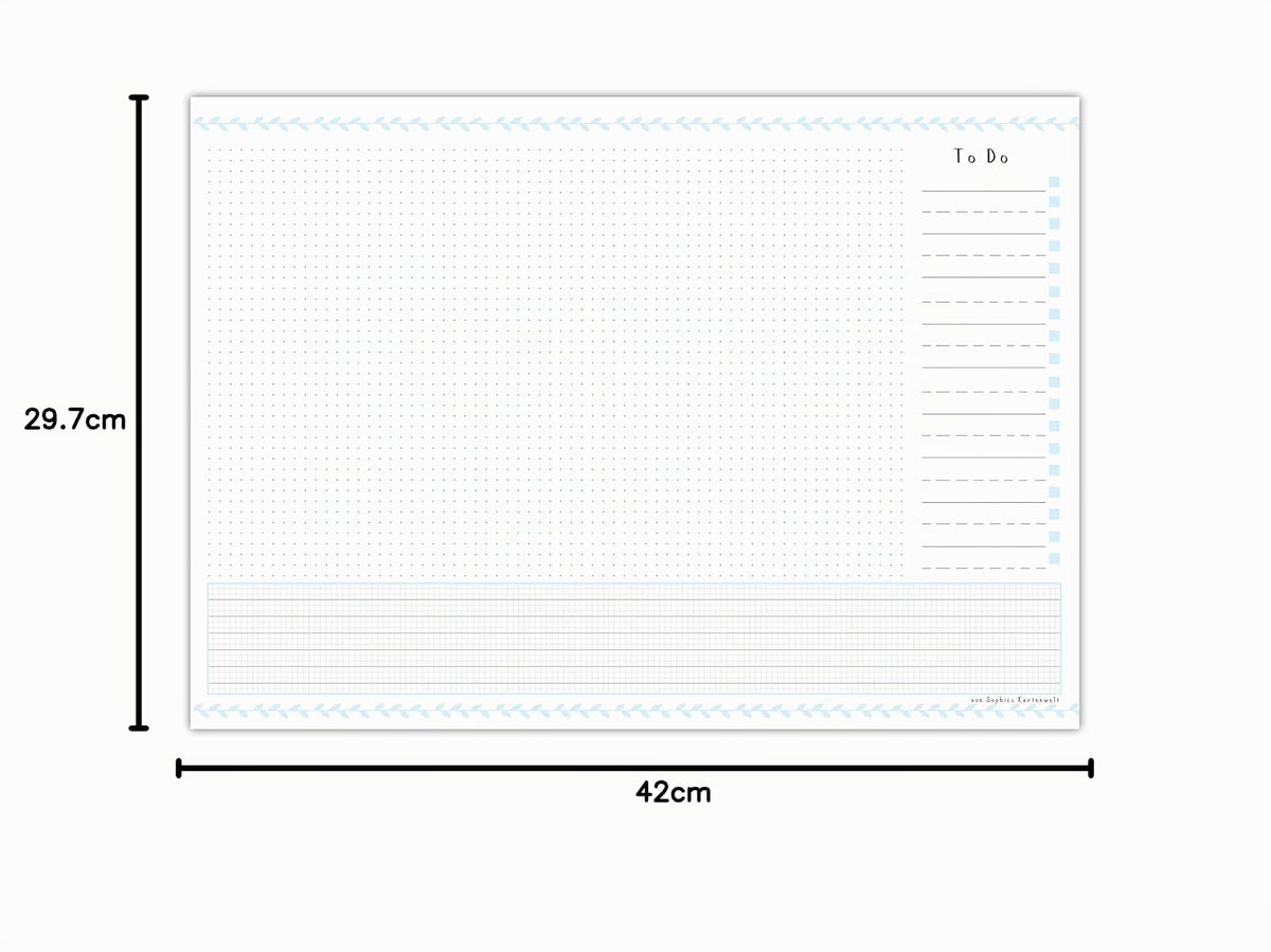 Sophies Kartenwelt Schreibtischunterlage A3 Papier mit To-Do-Liste Kalender