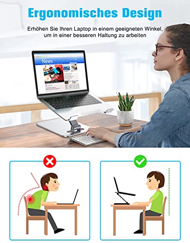 Babacom Laptop Ständer Höhenverstellbar, Faltbarer aus Aluminiumlegierung
