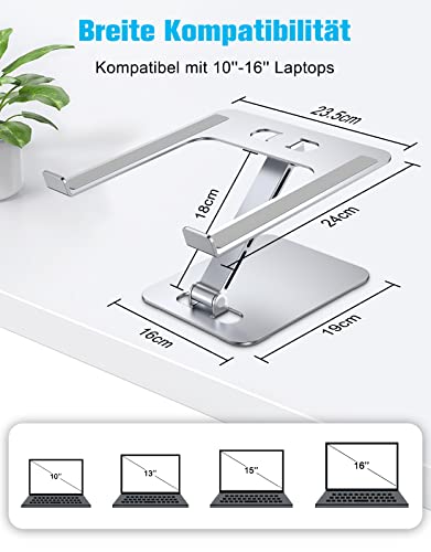 Babacom Laptop Ständer Höhenverstellbar, Faltbarer aus Aluminiumlegierung