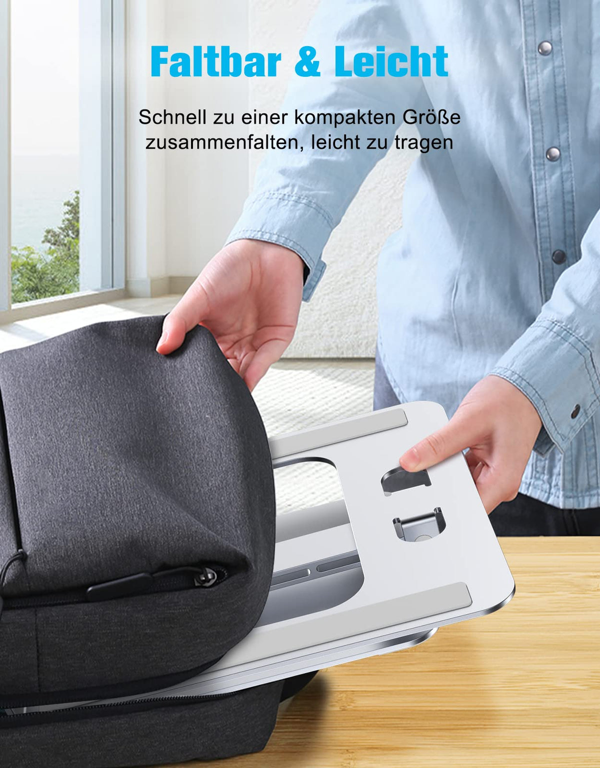Babacom Laptop Ständer Höhenverstellbar, Faltbarer aus Aluminiumlegierung