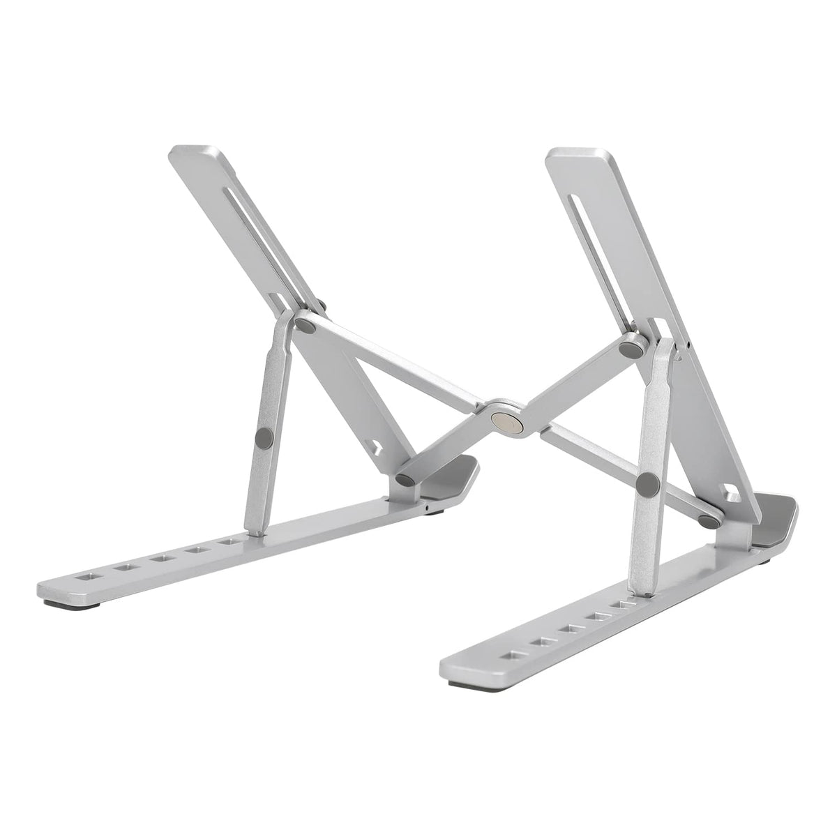 Amazon Basics Faltbarer Laptopständer, 6-stufig Verstellbar, Leichtes Tragbares Design, Ideal für Ergonomisches Arbeiten, Passend für 10" (25,4cm) bis 15,6" (39,6cm) Laptops, Silber