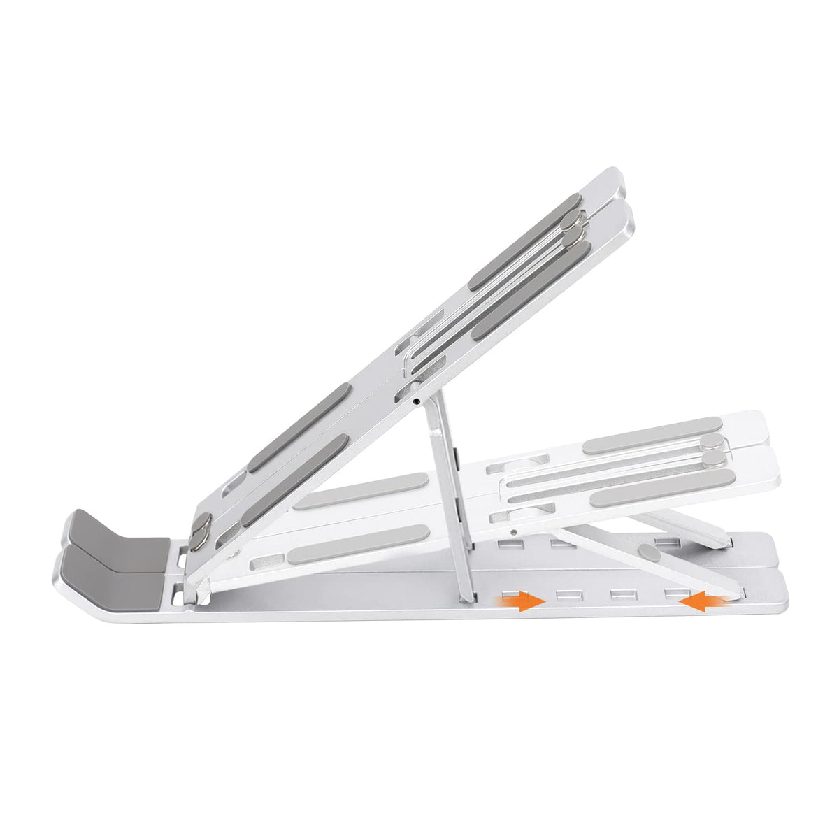 Amazon Basics Faltbarer Laptopständer, 6-stufig Verstellbar, Leichtes Tragbares Design, Ideal für Ergonomisches Arbeiten, Passend für 10" (25,4cm) bis 15,6" (39,6cm) Laptops, Silber