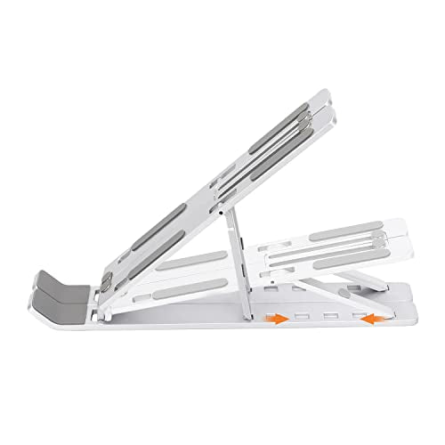Amazon Basics Faltbarer Laptopständer, 6-stufig Verstellbar, Leichtes Tragbares Design, Ideal für Ergonomisches Arbeiten, Passend für 10" (25,4cm) bis 15,6" (39,6cm) Laptops, Silber