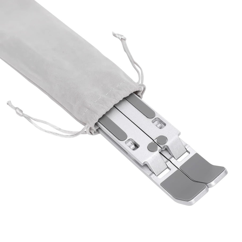 Amazon Basics Faltbarer Laptopständer, 6-stufig Verstellbar, Leichtes Tragbares Design, Ideal für Ergonomisches Arbeiten, Passend für 10" (25,4cm) bis 15,6" (39,6cm) Laptops, Silber