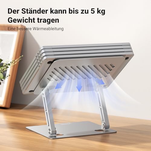 UGREEN Laptop Ständer Aluminium Höhenverstellbarer Laptop Stand 10-17.3"