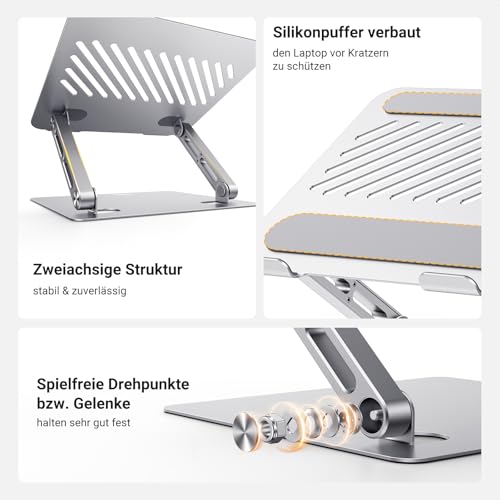 UGREEN Laptop Ständer Aluminium Höhenverstellbarer Laptop Stand 10-17.3"