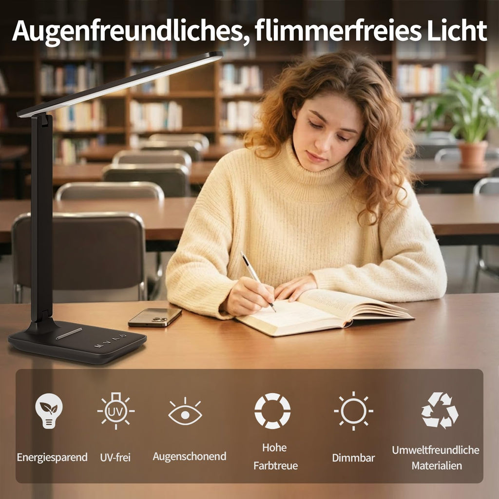 Schreibtischlampe LED Dimmbar für Büro, Lesen und Homeoffice