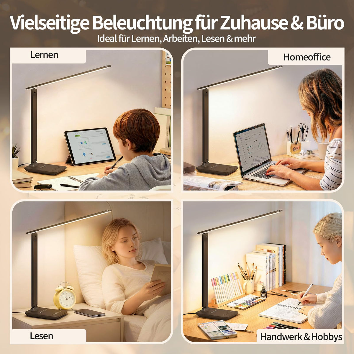 Schreibtischlampe LED Dimmbar für Büro, Lesen und Homeoffice