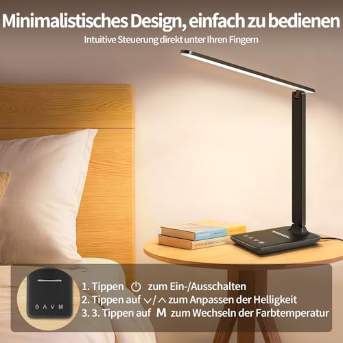 Schreibtischlampe LED Dimmbar für Büro, Lesen und Homeoffice