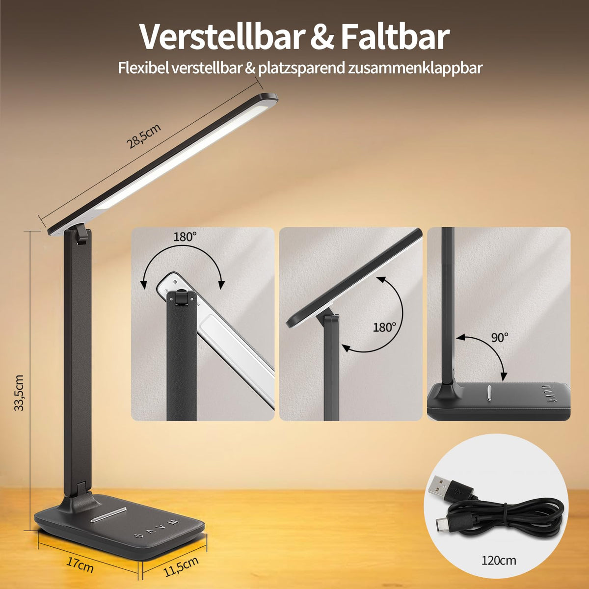 Schreibtischlampe LED Dimmbar für Büro, Lesen und Homeoffice