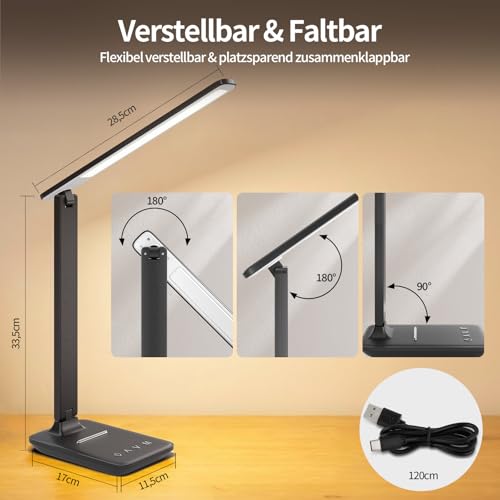 Schreibtischlampe LED Dimmbar für Büro, Lesen und Homeoffice