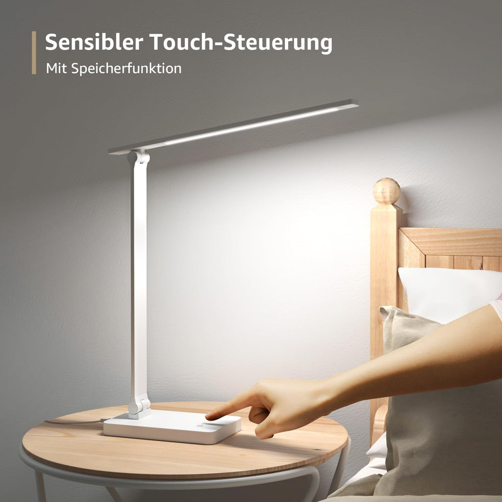 Lepro Schreibtischlampe LED, Dimmbar, 800LM 3 Farben & 5 Helligkeitsstufen