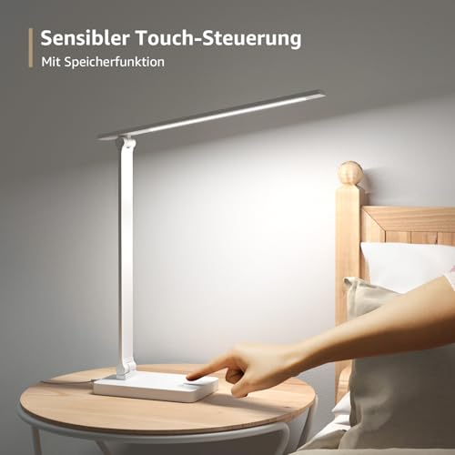 Lepro Schreibtischlampe LED, Dimmbar, 800LM 3 Farben & 5 Helligkeitsstufen