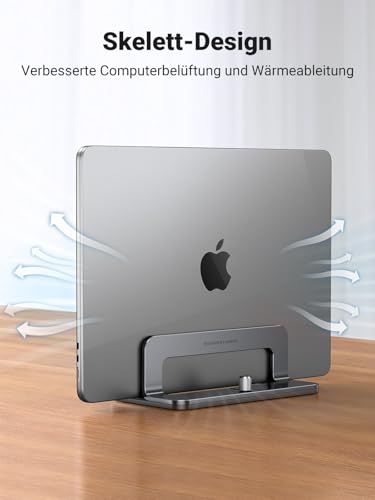 UGREEN Laptop Ständer Vertikaler Aluminium mit Thermischer Basis (Grau)